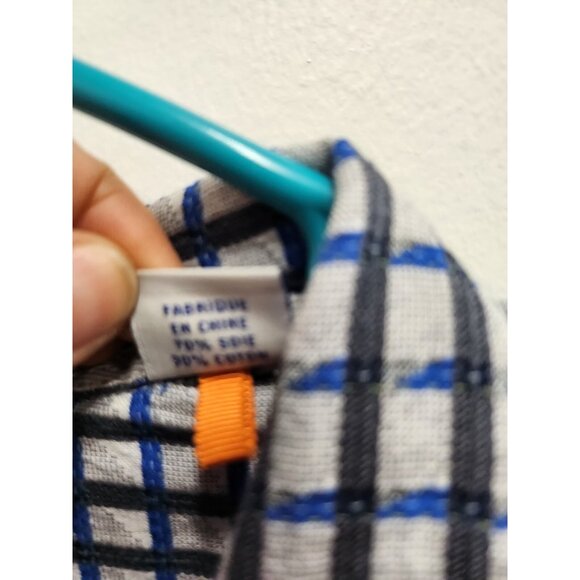 Tommy Bahama Mens Plaid Silk Blend Shirt XXL Blue Gray Button Up Short Sleeve - Picture 5 of 8